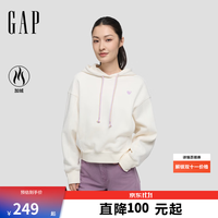 Gap 2SS623061 爱心logo加绒彩绳连帽宽松卫衣 象牙白 M