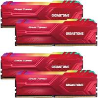 日本直邮GIGASTONE DDR4 64GB(16GBx4) 游戏灯条内存 红 3200MHz
