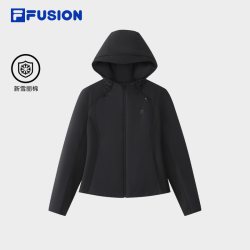 FILA FUSION 斐乐潮牌保暖棉服女士2026冬季新款修身显瘦连帽外套