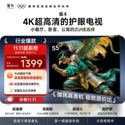 雷鸟 电视 55雀4 55英寸 高阶VA屏 144Hz高刷 32G大内存 低蓝光护眼认证