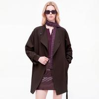 DKNY 秋季收腰绑带气质松弛感立领外套