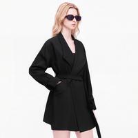 DKNY 秋季收腰绑带气质松弛感立领外套