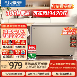 美菱 冰柜301L/300L卧式顶开门家用商用两用减霜冷藏冷冻大容量冷柜一级能效断电保鲜小冰箱补贴