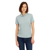 SPYDER 女式罗纹针织短袖 Polo 衫, 板岩蓝