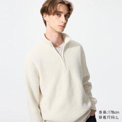 优衣库 舒芙蕾半拉链针织衫 男女同款