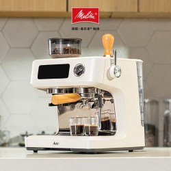 Melitta [礼物]Melitta德国美乐家家用意式半自动咖啡机蒸汽奶泡研磨一体