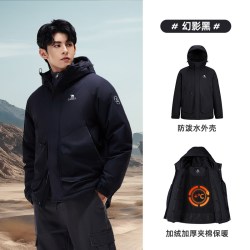 骆驼 男装工装棉服男春秋季2026新款棉衣加绒加厚防水棉夹克外套男