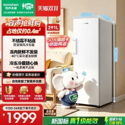 容声 大冰象系列291L立式冰柜家用小型无霜白色冷柜抽屉式冷冻单门