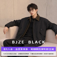 伯爵卓尔 巴恩风假两件拼接夹克男装外套26秋季新款老钱通勤上装 B611648 耀夜黑 L (175)