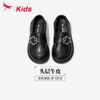 红蜻蜓儿童 红蜻蜓女童鞋子儿童公主小皮鞋2024新款春秋款春季乐福单鞋真皮黑