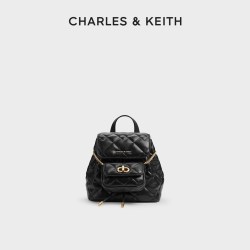 CHARLES & KEITH CHARLES&KEITH秋季女包CK2-60151400菱格大容量柔软多用双肩包女