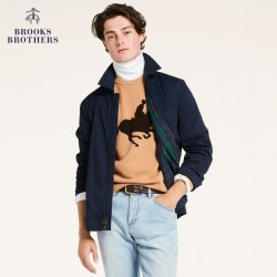 Brooks Brothers 男士秋冬款美式纯色宽松休闲夹克外套