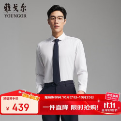 雅戈尔 新品高端免烫长袖衬衫男 漂白 40（175/92Y）
