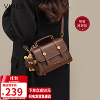 VINEY 剑桥包 牛皮 小包 单肩斜挎女士小方包