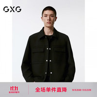 GXG 男装商场同款翻领夹克男外套24秋季新品 黑色 180/XL