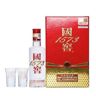 国窖1573 52度100ml+2酒杯 盒装  1盒价格浓香型白酒 收藏摆柜自饮