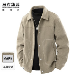 马克华菲 外套男秋冬季商务休闲夹克男士复古百搭翻领毛呢上衣服男装