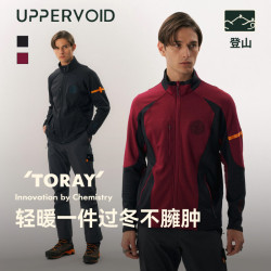 UPPERVOID 二普纬度|ANDES抓绒衣|户外登山防风保暖加绒内胆男冬 樱桃紫 XL