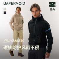 UPPERVOID 二普纬度|KAMALU+加绒软壳衣|户外Polartec保暖登山服男 卡其 S