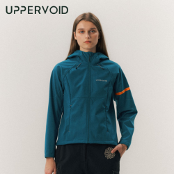 UPPERVOID 二普纬度|GRUS加绒软壳衣|户外运动徒步防水抓绒上衣女 藏蓝 XS