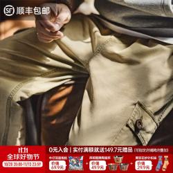 马登 工装美式复古m51卡其色多口袋休闲裤水洗做旧直筒长裤子男款秋季 卡其色 【顺丰现货速发/纯棉/显