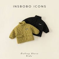 insbobo 儿童棉服男童棉袄宝宝夹棉外套2024秋冬款新款女童棉衣绗棉外套厚