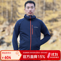 mont·bell 抓绒衣男款秋冬单面拉绒保暖舒适弹力连帽开衫外套 1106733 NV海军蓝 M