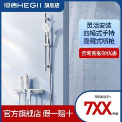 恒洁 淋浴花洒大置物台隐藏式喷枪分体式灵活安装家用花洒972