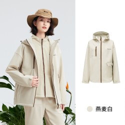 MOLY VIVI 三合一机能软壳衣外套女户外防风雨徒步保暖内胆登山服