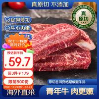 京东超市 谷饲原切安格斯板腱牛排650g 共2包 (约10片)自营牛肉烧烤薄片