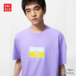 优衣库 Pokémon UT印花短袖T恤男装女装亲子宝可梦呆呆兽480858 71 浅蓝紫色 S /165/84A