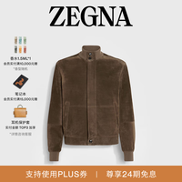 Ermenegildo Zegna Zegna[陈伟霆同款]杰尼亚男装棕色皮革短上衣夹克外套 棕色 50 (M)
