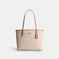 移动端：COACH 官方 奥莱款City 26女士中号老花单肩手提托特包CDX82