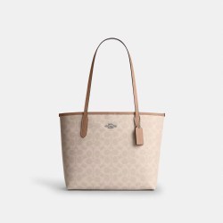 COACH 官方 奥莱款City 26女士中号老花单肩手提托特包CDX82