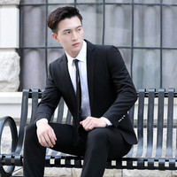 PLAYBOY 四件套 西装男士西服套装修身外套商务职业正装伴郎新郎结婚