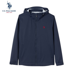 U.S. POLO ASSN. 外套男春秋季连帽户外运动夹克男防风薄款休闲上衣 藏蓝色 XL