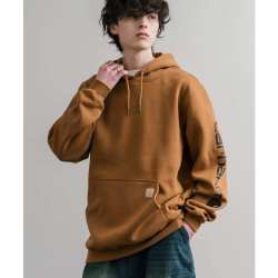 日本直邮Carhartt 卫衣 男士女士 长袖纯色 袖标 Logo 中厚款 155