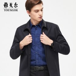 雅戈尔 男士夹克秋冬新款商务休闲修身上班翻领短外套