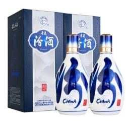 汾酒 42度汾酒青花20 清香型500ml*2瓶新老款包装随机发 有礼袋