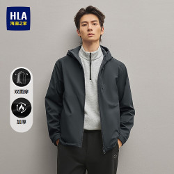 海澜之家 夹克男双面穿休闲连帽加厚保暖外套男冬季HWJAD4J698A 藏青K8 L 175/92A 推荐137~150斤
