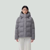 保姆鹅 女士羽绒服连帽短款时尚柔软蓄热保暖通勤日常休闲冬装