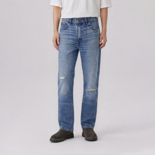 Wrangler 男式牛仔裤百搭时尚秋冬款牛仔裤 浅蓝色