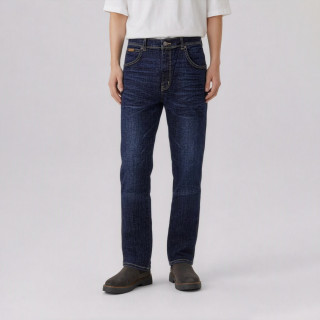 Wrangler 男式牛仔裤百搭时尚秋冬款牛仔裤 深蓝色
