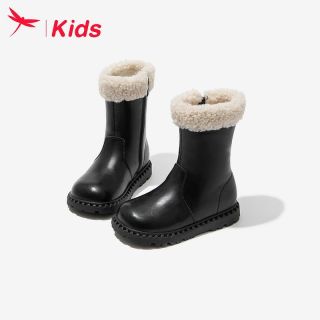 百亿补贴：红蜻蜓儿童 红蜻蜓女童鞋儿童长靴子小短靴雪地靴加绒2024新款秋冬季中筒皮靴