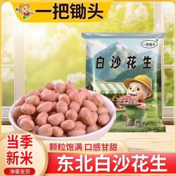 一把锄头1斤5斤现剥新花生米生新货粉皮新鲜大粒白沙花生米不带壳
