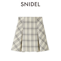 移动端：SNIDEL 2026秋冬新品高腰经典格纹压褶A字短款半身裙SWFS264105