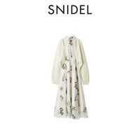 移动端：SNIDEL 秋冬款优雅针织开衫无袖印花连衣裙两件套SWNO255090