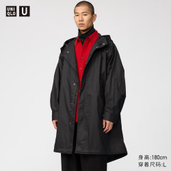 优衣库 连帽大衣男装女装合作款488773 09 黑色 S