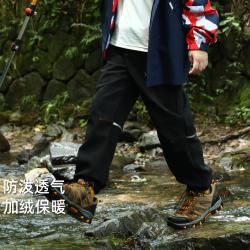 拓路者 儿童软壳裤秋冬加绒休闲裤男女童防风耐磨户外防雨长裤