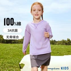 Champion 儿童落肩长袖T恤运动潮牌时尚经典户外休闲舒适百搭